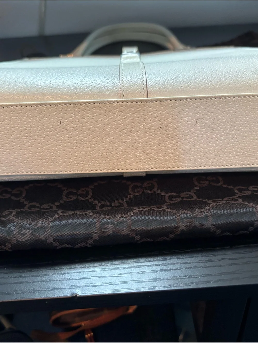 ARCHIVAL Rare Vintage Gucci Tom Ford Off-White Pebbled Leather Jackie Tote Bag